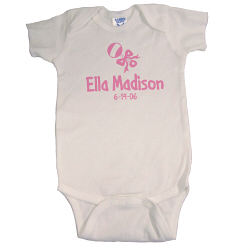 New Baby Girl Rattle and Bow Personalized Infant Creeper